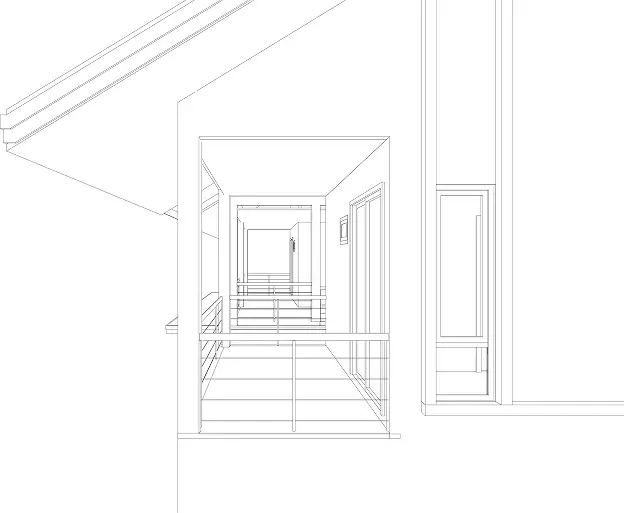 drawing-hallway-with-person-standing-middle 1