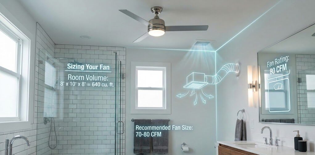 bathroom vent fan sizing