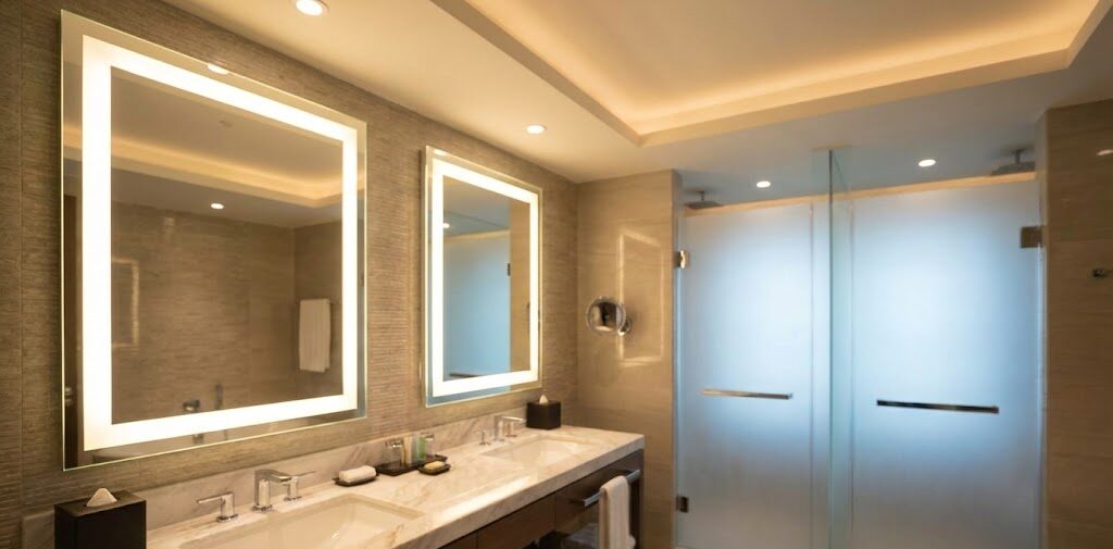 vanity sconces overhead placement