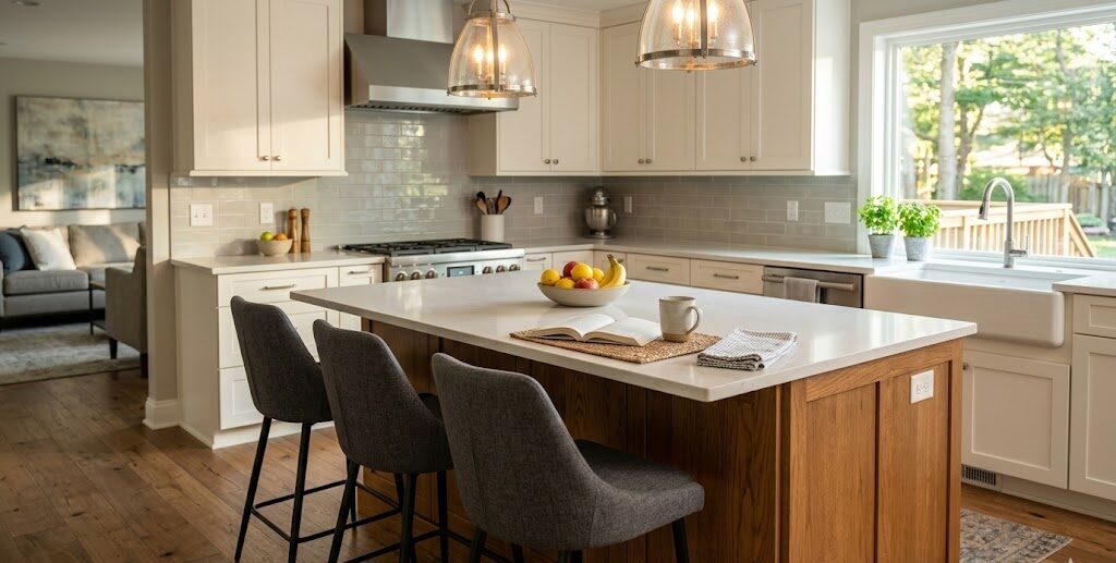 kitchen seating island vs peninsula vs banquette