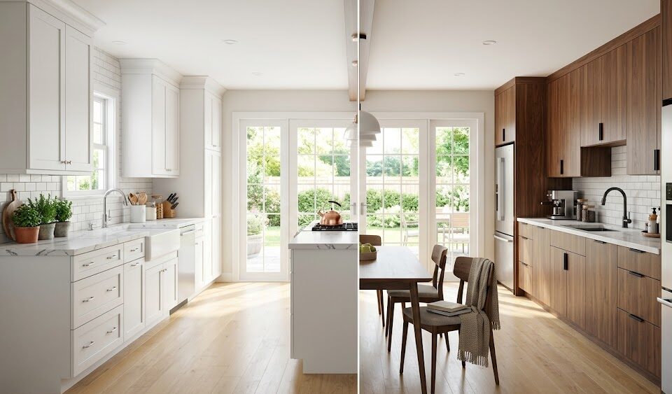 shaker vs slab cabinets