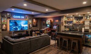 basement game room wet bar