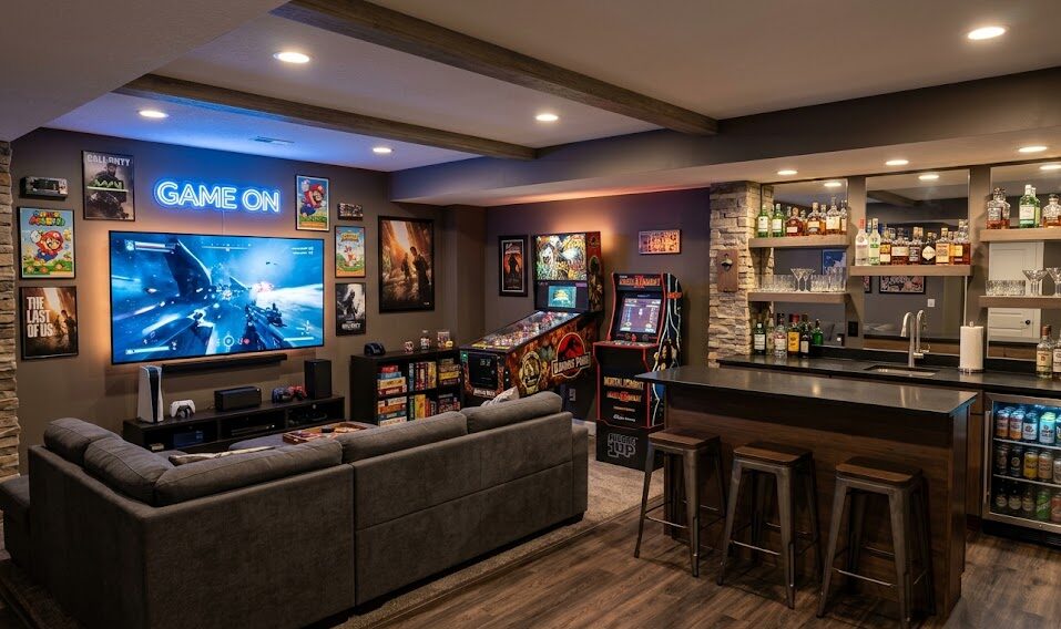 Basement Game Rooms & Wet Bars Built for Gathering