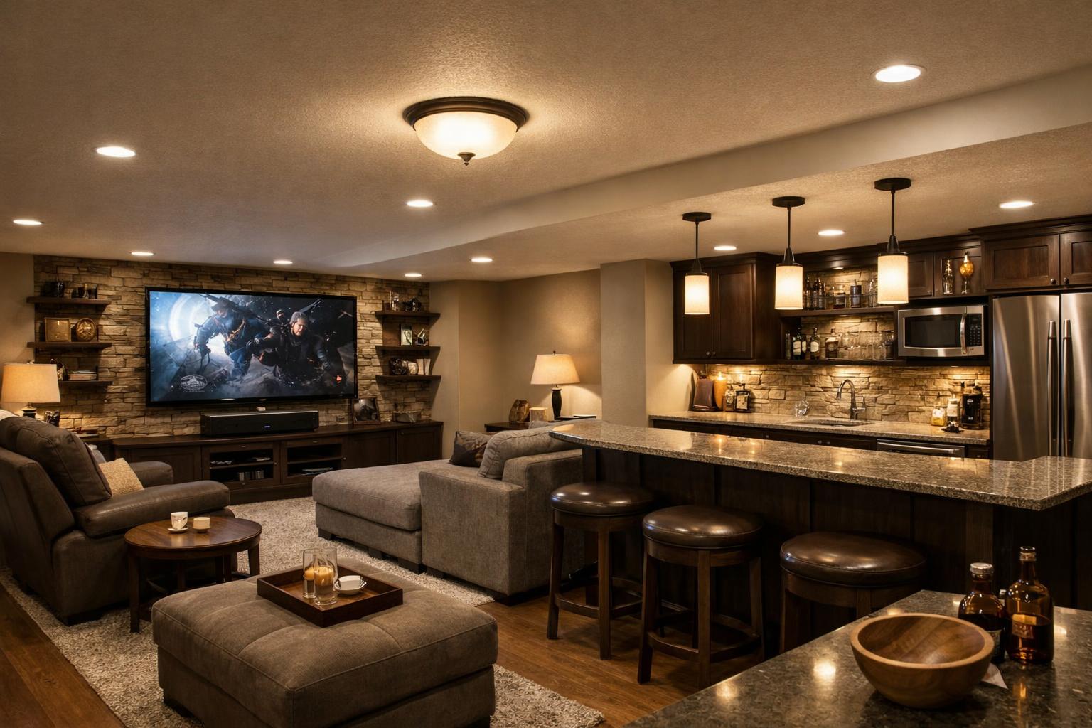 Basement Lighting That Doesn’t Feel Like a Basement: Layers, Circuits, and Low-Ceiling Solutions